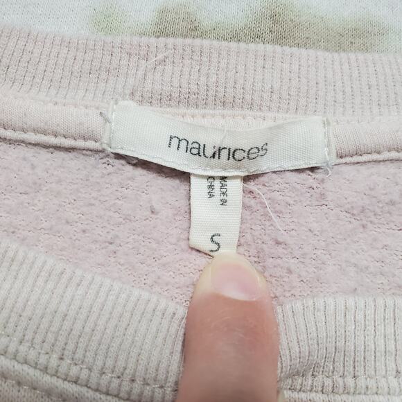 tie dye sweatshirt maurices small light colors purple orange green creamy pink - Picture 4 of 7